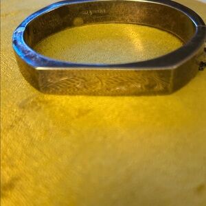Sterling Silver Engraved Octagonal Shaped Bangle Bracelet